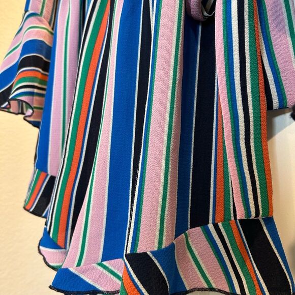 Ivy for Anthropologie Striped Wrap Romper - Blue, Pink, Green - Size L - Picture 6 of 12